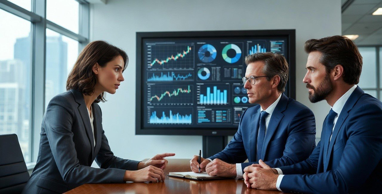 Business setup consultant in Bur Dubai discussing company formation options with clients in Dubai UAE