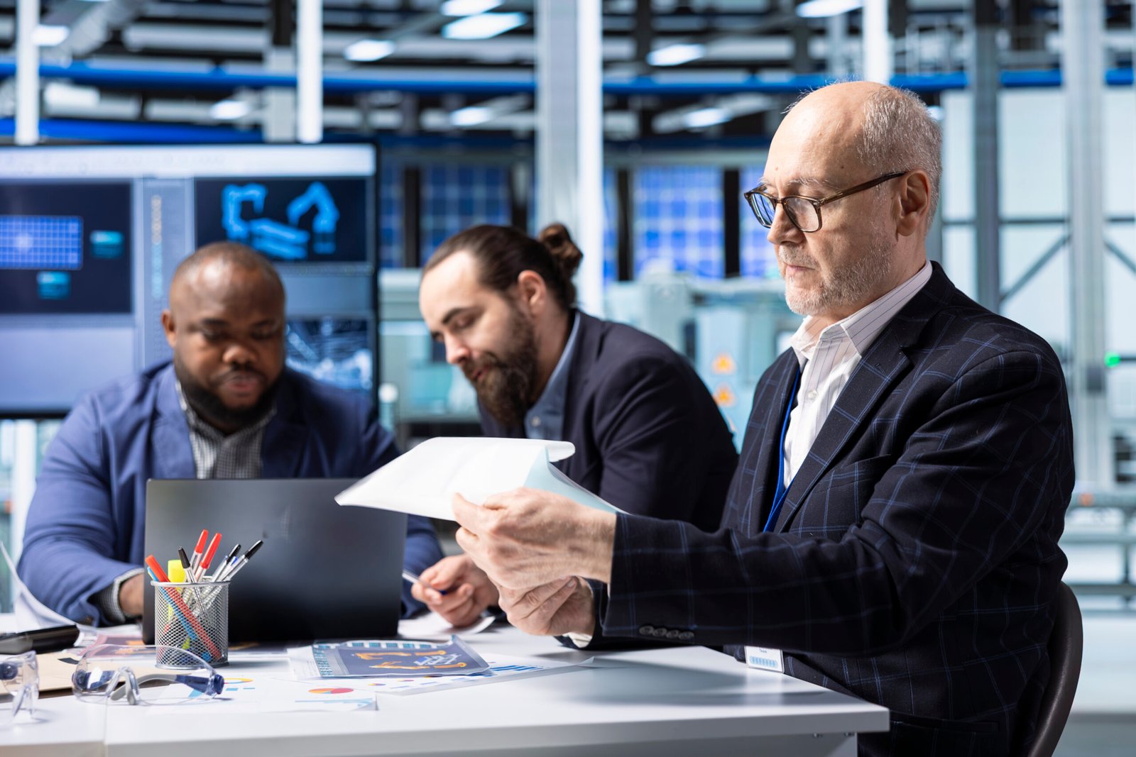 Corporate finance consultants in Dubai UAE analyzing financial data and business reports